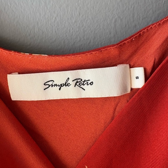 SIMPLE RETRO, size small. TALL burnt orange  STRAPPY MIDI DRESS IN DITSY FLORAL - Picture 5 of 9